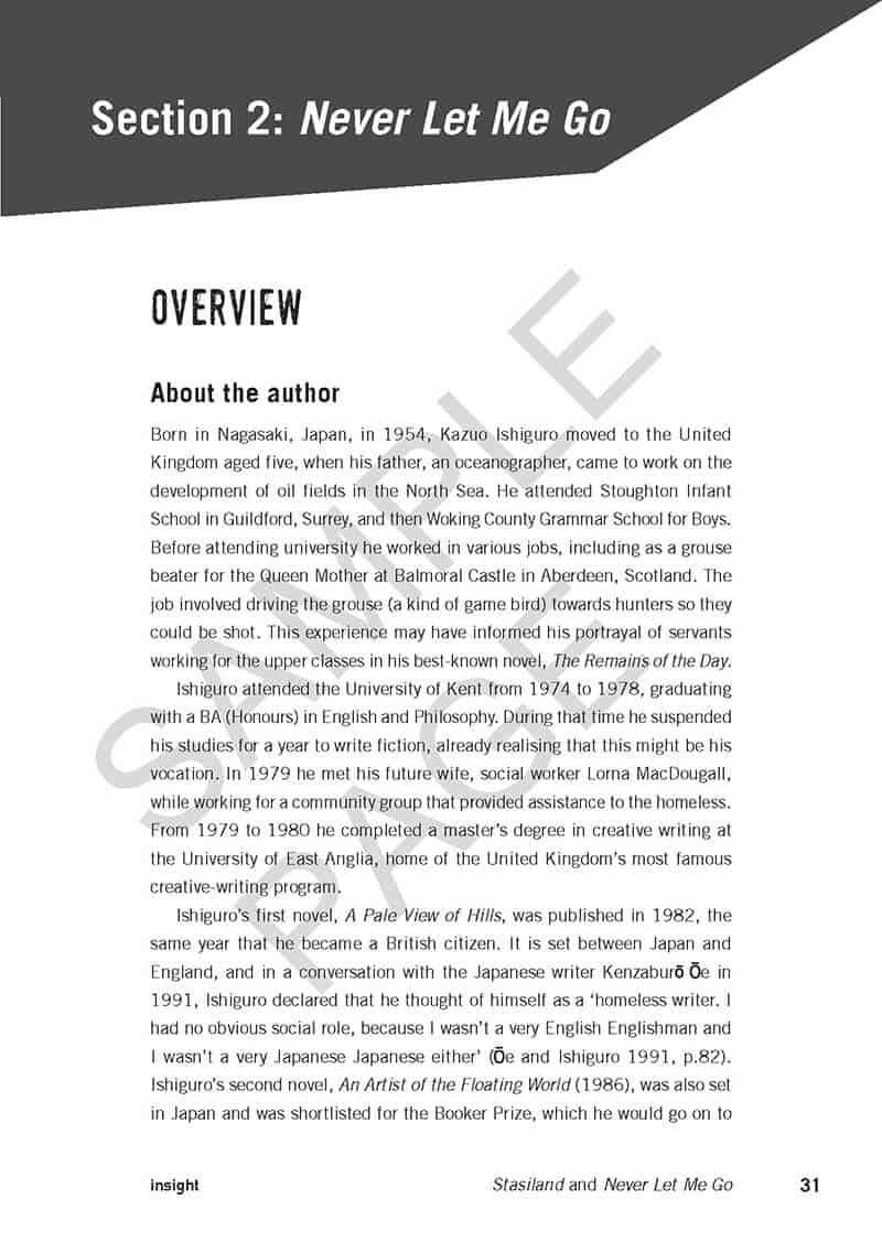 Stasiland and never let me go comparison essay image