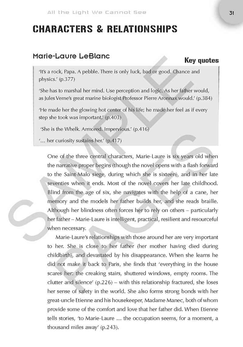 All The Light We Cannot See Insight Text Guide Insight Publications