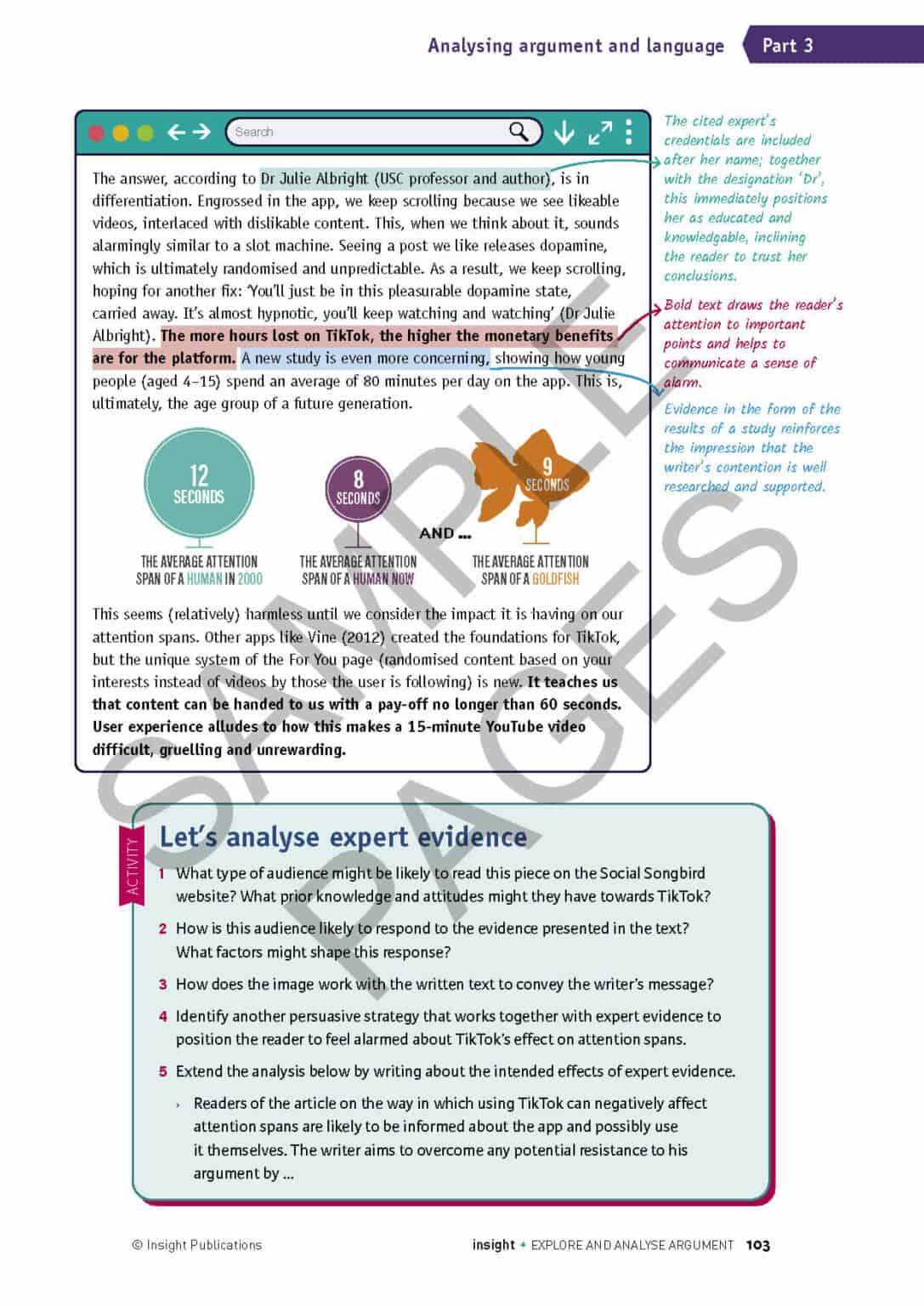 Explore and Analyse Argument 2023 Study Design Insight Publications