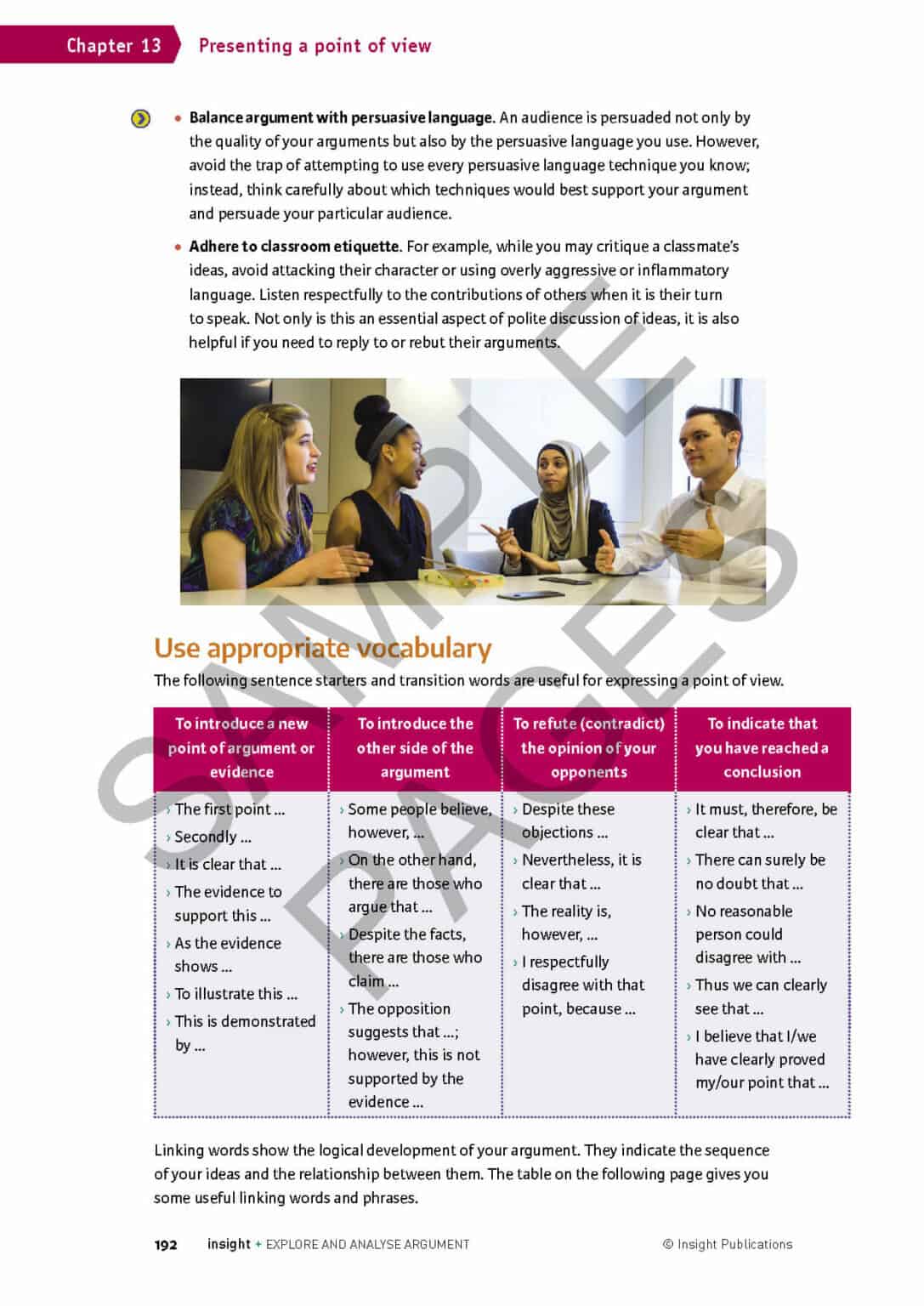 Explore and Analyse Argument 2023 Study Design Insight Publications