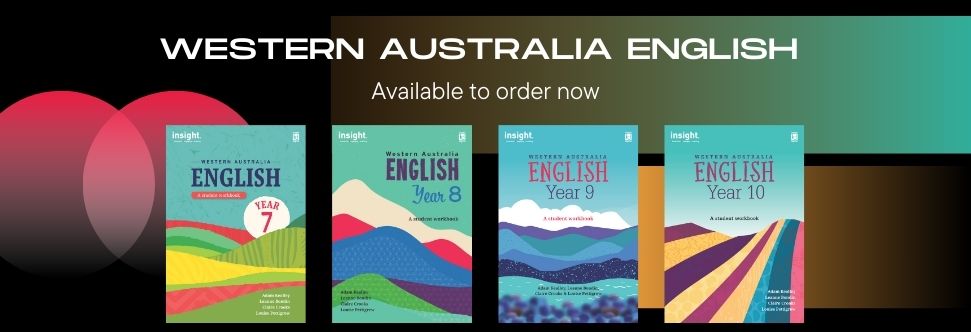 Banner image displaying the Insight's WA English Year 7 to 10 books