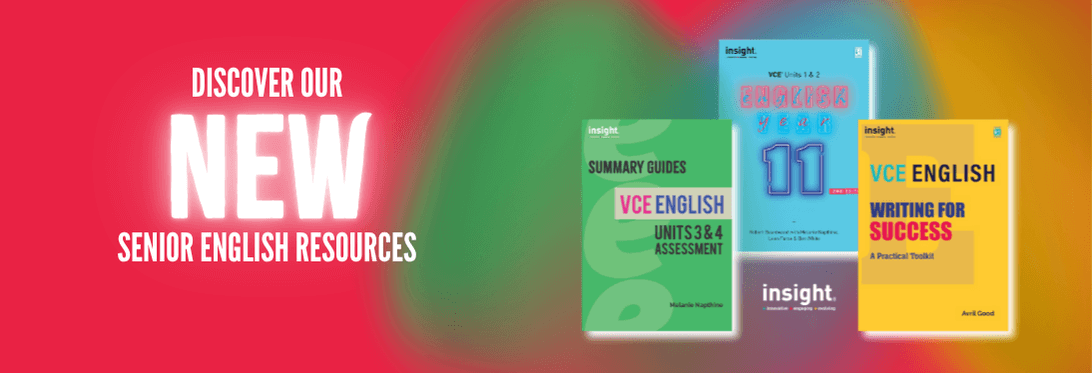 Image featuring Summary Guides, English Year 11 2nd Edition, and VCE English Writing for Success titles