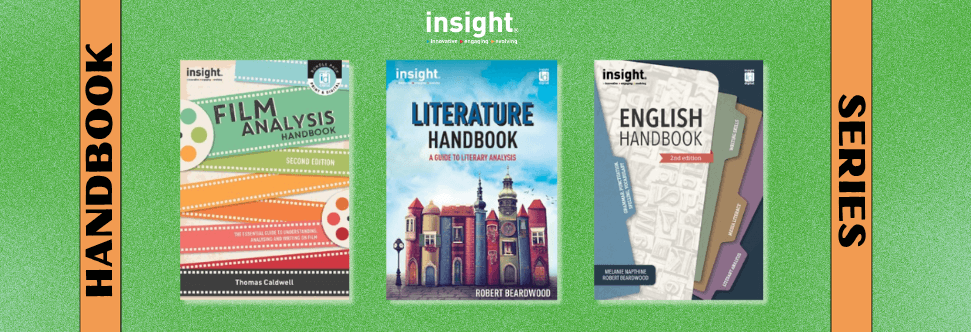 Insight Handbook Series Banner - Featuring cover image of Literature Handbook, English Handbook, and Film Analysis Handbook
