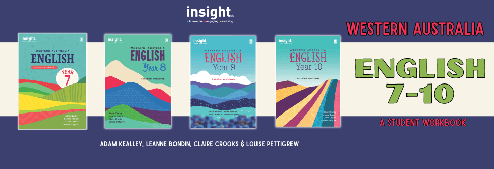 Banner image containing cover images of Insight's Western Australia English Series. Books 7 - 10
